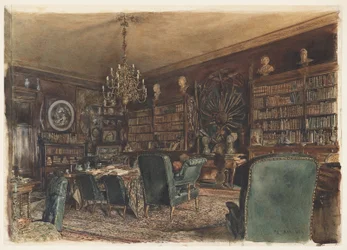 Die Bibliothek in der Wohnung von Graf Lanckoronski in Wien, Riemergasse 8